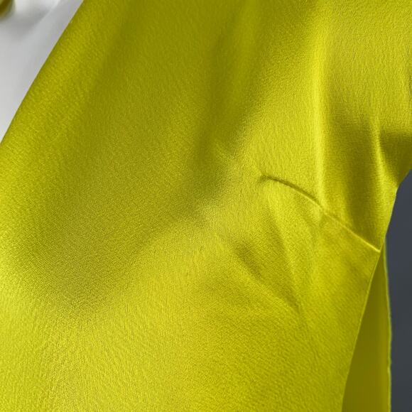 MSGM Size S Yellow Polyester Layered A-Line V-Neck Dress - Picture 6 of 10